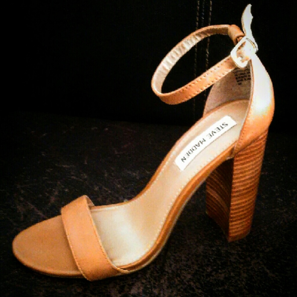 Steve Madden Leather Sandal with Chunky Heel