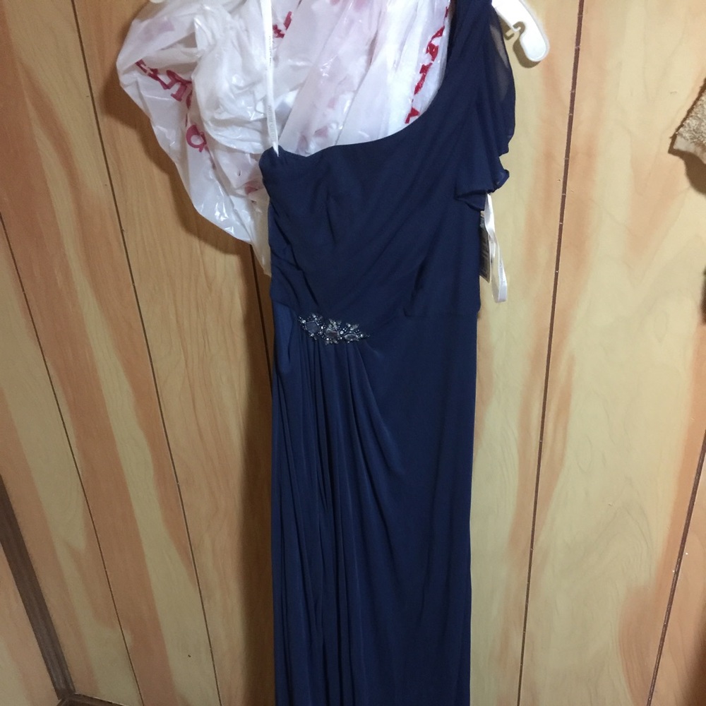 Davids bridal long navy gown