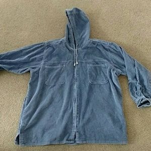 Sale!! Corduroy light blue hooded zip up