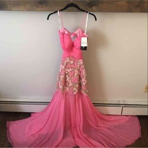 NEW Sherri Hill Nude & Pink Prom Dress