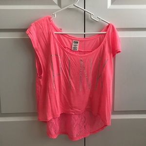 PINK Victoria's Secret, high low short sleeve top