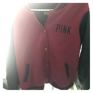 Pink varsity jacket