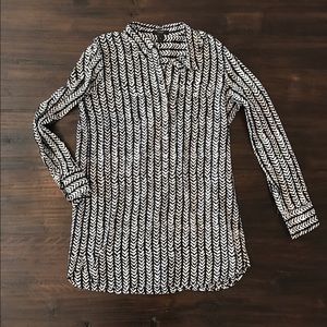 J Crew Navy & White Blouse