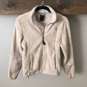 Cream Fuzzy North Face Jacket