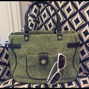 Green Tweed Ann Taylor Loft Purse