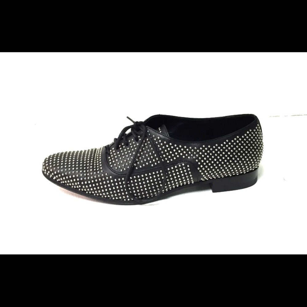 Saint Laurent Black Studded Loafers Size 39.5