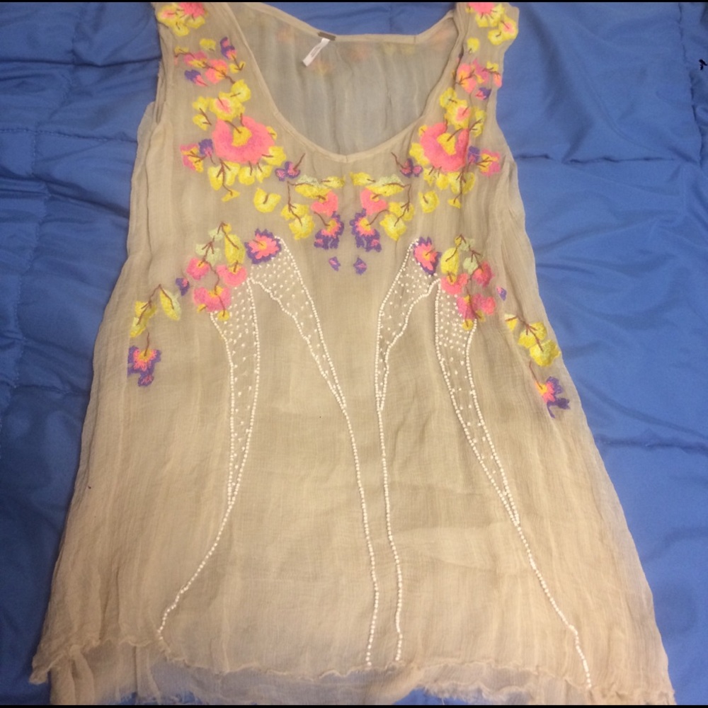 Embroidered free people shirt