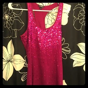 Express sequin tank (pink)