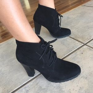 All black suede ankle booties! 💕