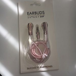 Urban Outfitters Pink-Gold Silicone Tip Earphones