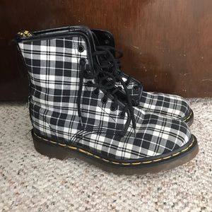 Dr Martin plaid boots