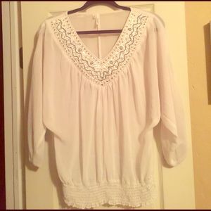 Beautiful embellished white blouse