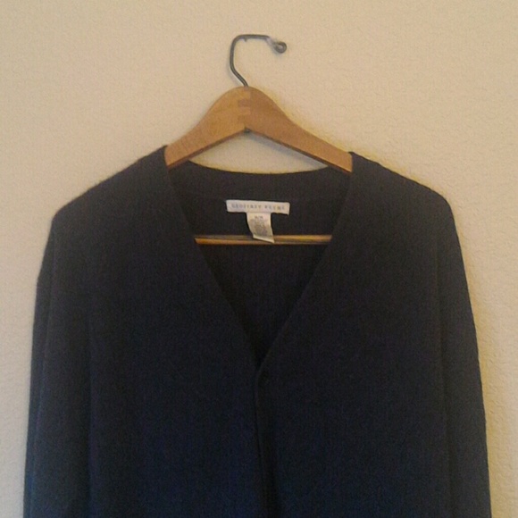 Geoffrey Beene navy blue cardigan - Picture 2 of 3