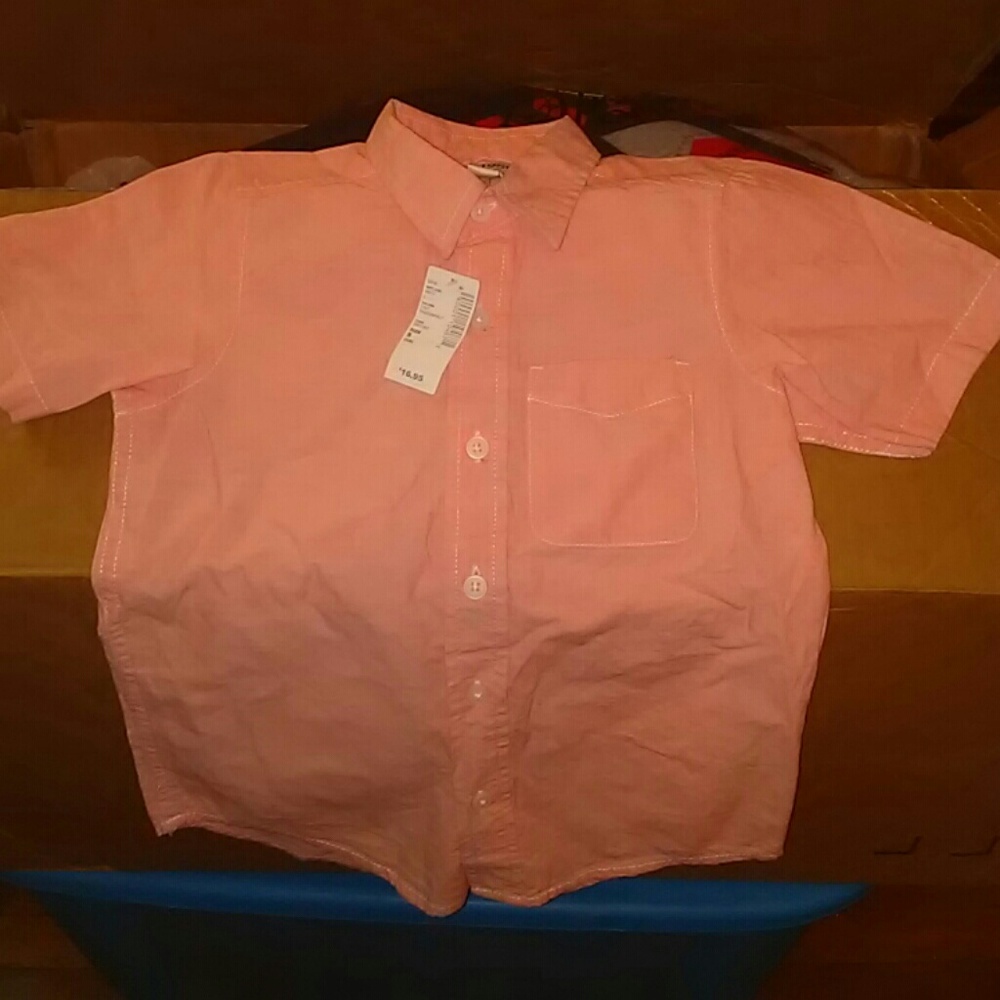 Boys short sleeve button up collar shirt