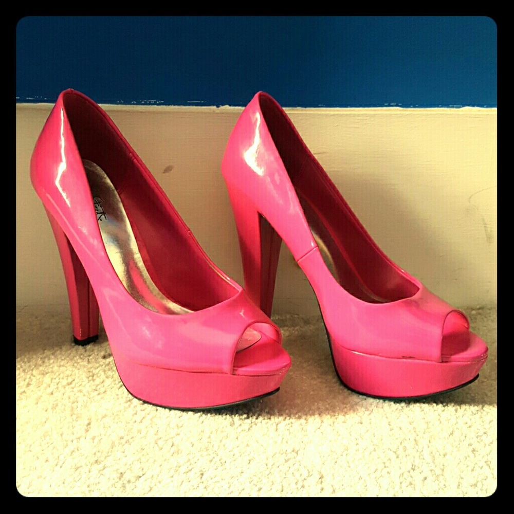 Hot Pink Patent Leather Pumps