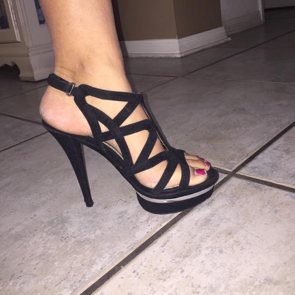 Bakers Shoes Sexy Strappy Black Bakers Platform Heels Poshmark