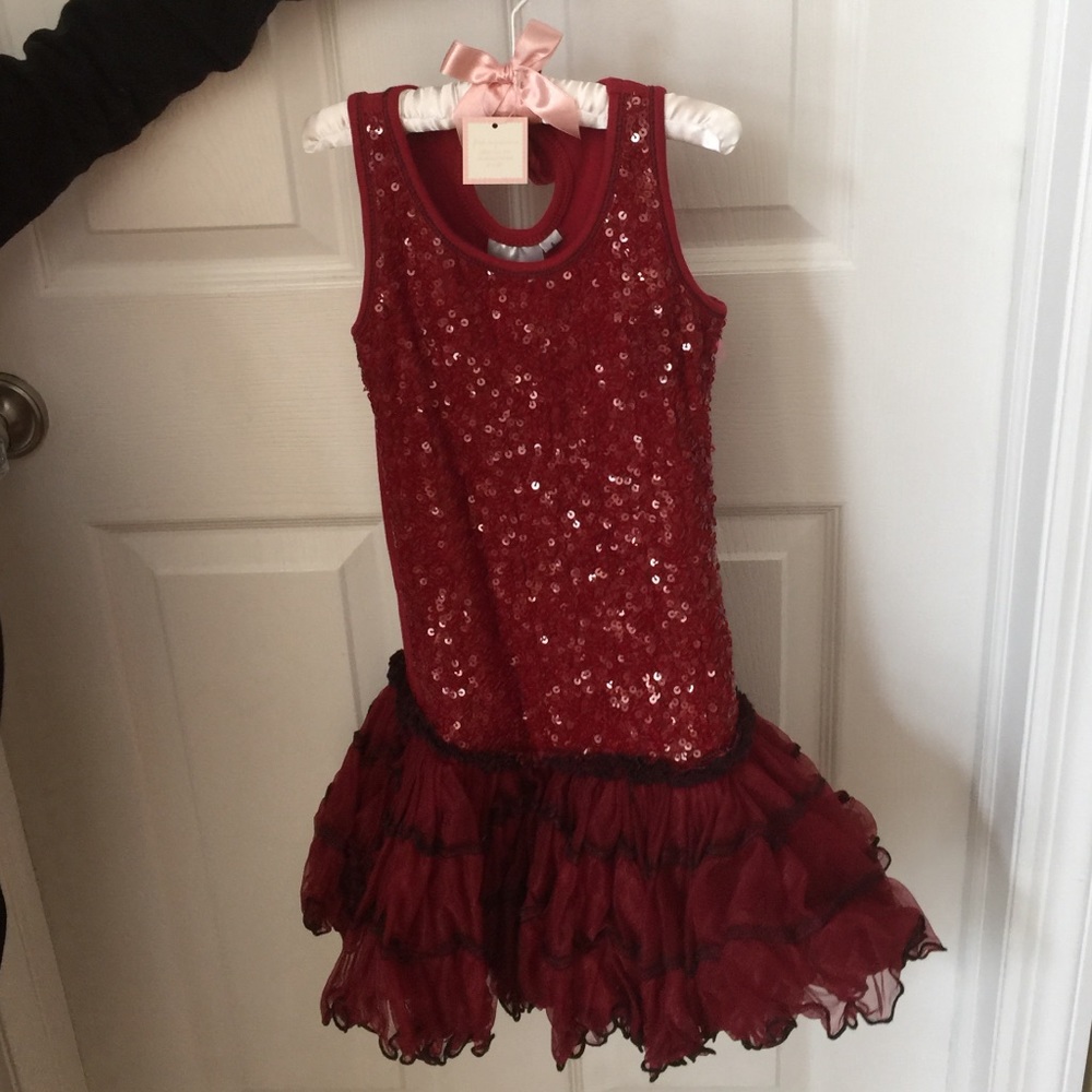 Girls Red Sequins Dress