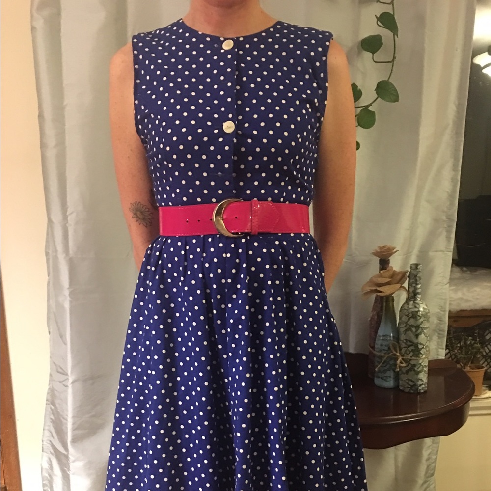 Polka Dot Fit and Flair Vintage Dress