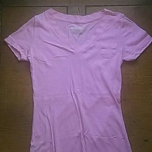 Pink V-neck.