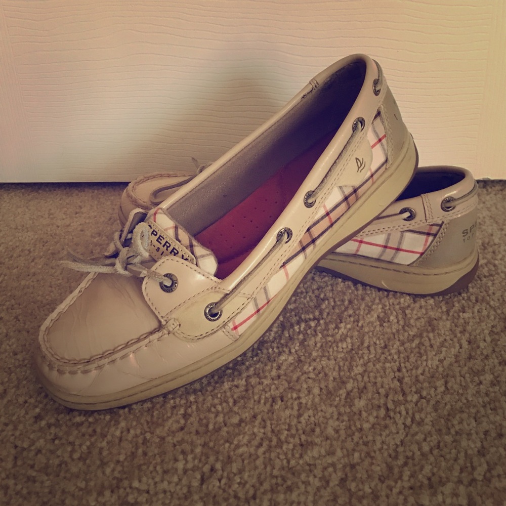 Patent leather and plaid Sperrys