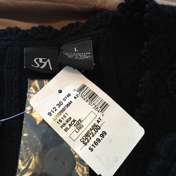 Grad Gift! Extra Fine Black Merino Cardigan - Picture 5 of 7