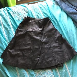 Faux Leather Skater Skirt