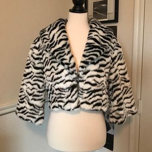 Faux zebra 60s style cropped jacket.