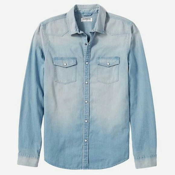 Express Other - *NWT* Express Light Blue Western Denim Shirt