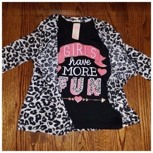 Girls 2 pic animal print set