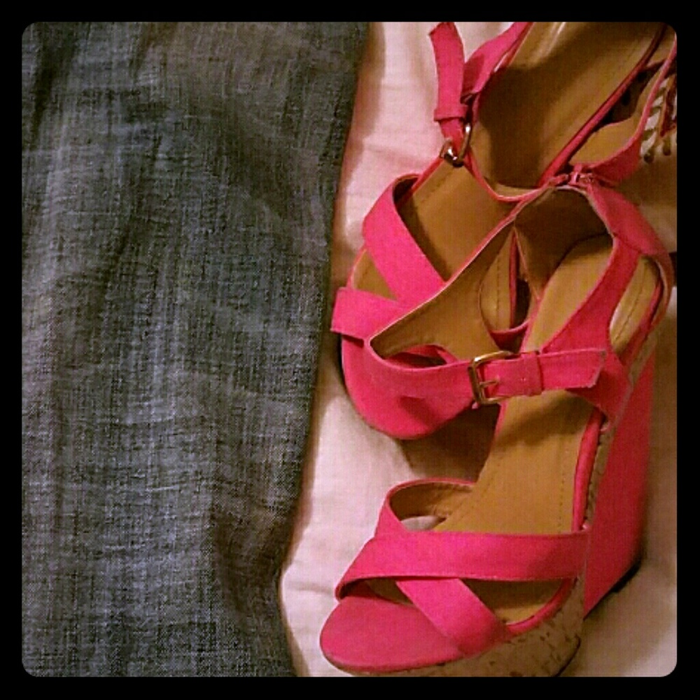 Hot Pink wedges