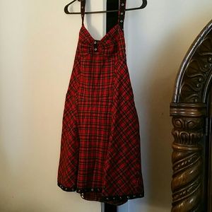 Plaid halter dress