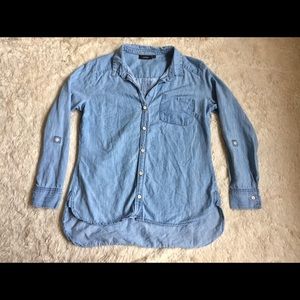 Trendy Jean Button Down Shirt.