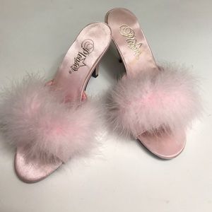 Fluffy Pleaser Heels poof