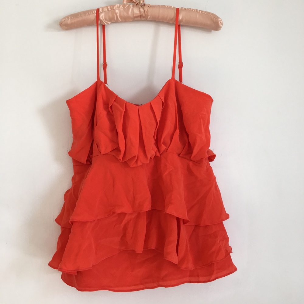 BCBG orange flowy top