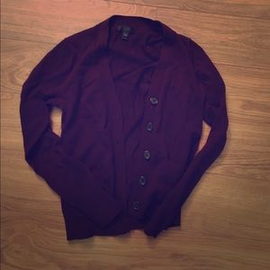 J. Crew Maroon Cardigan with tiny pockets!