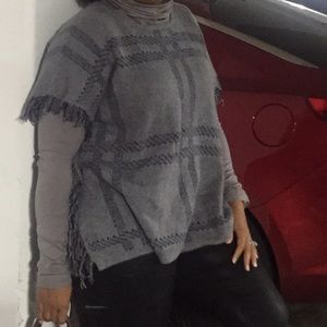 Grey Poncho top