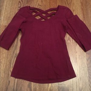 Maroon Tight Fit Long Sleeve
