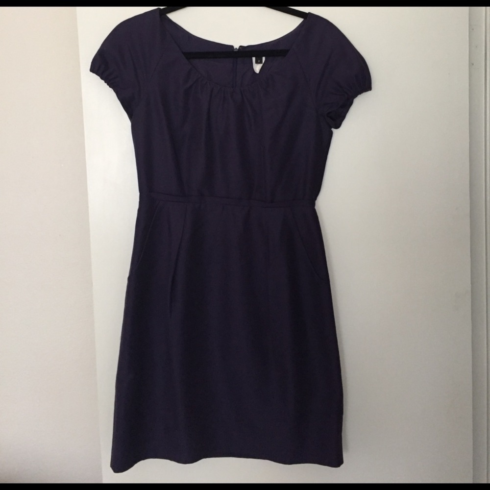 Tailored J. Crew Dress Navy / Deep Plum color