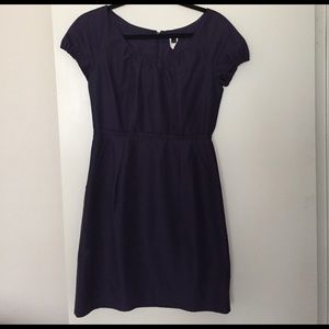 Tailored J. Crew Dress Navy / Deep Plum color