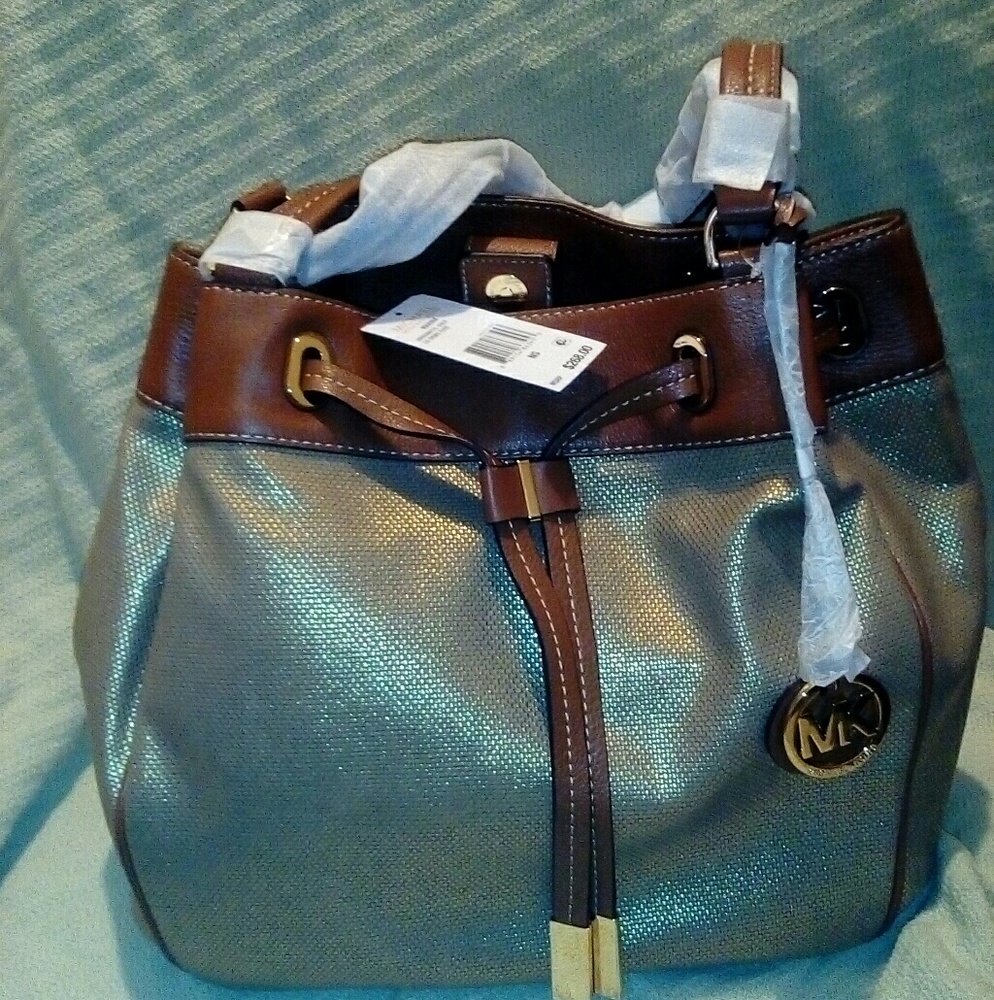 Michael Kors Marina Large Drawstring Gold Tote