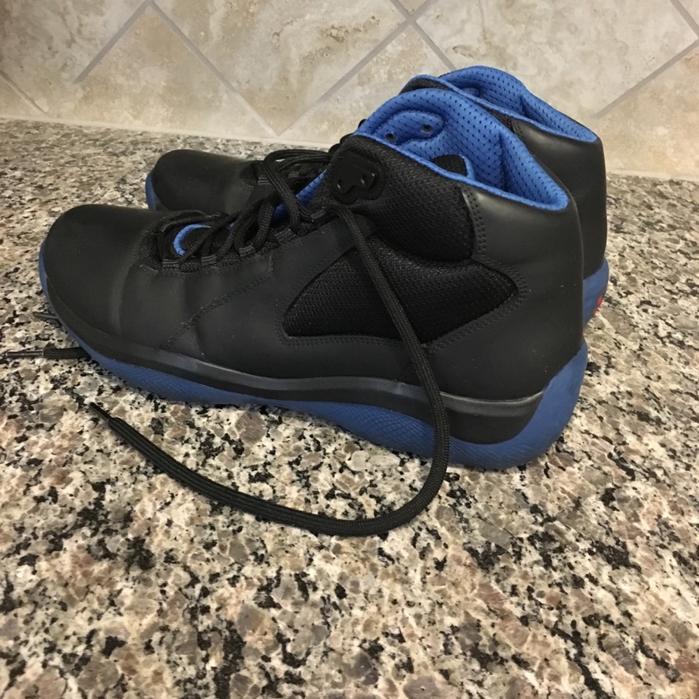 Prada Black Punta Ala High Top Sneakers