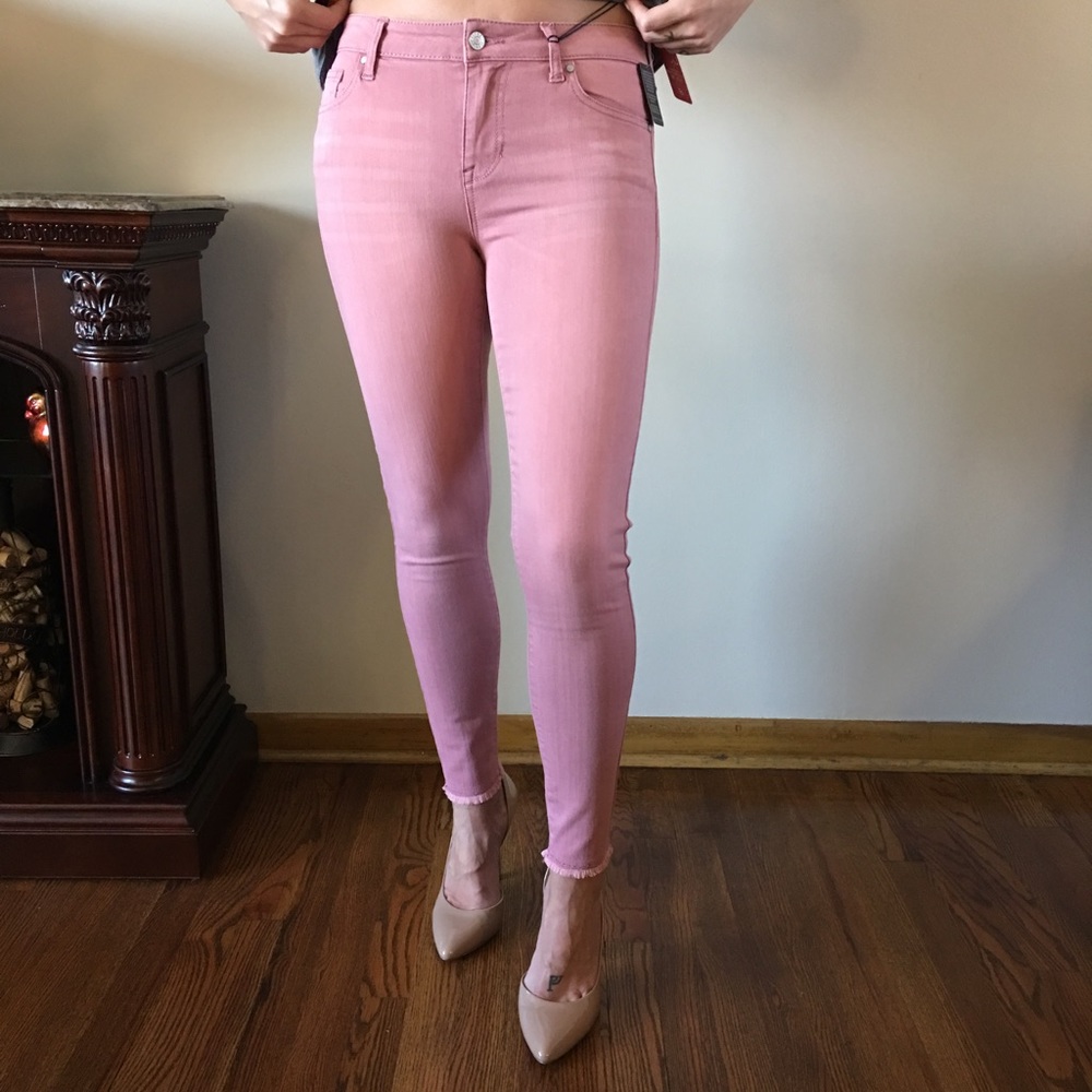 Rose mid-rise Frayed Hem Skinnies - Picture 1 of 4