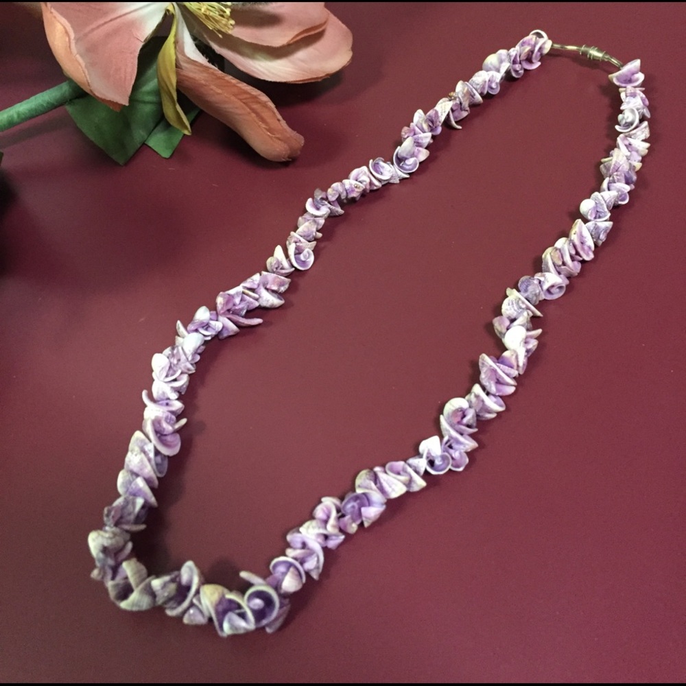 Lilac seashell necklace