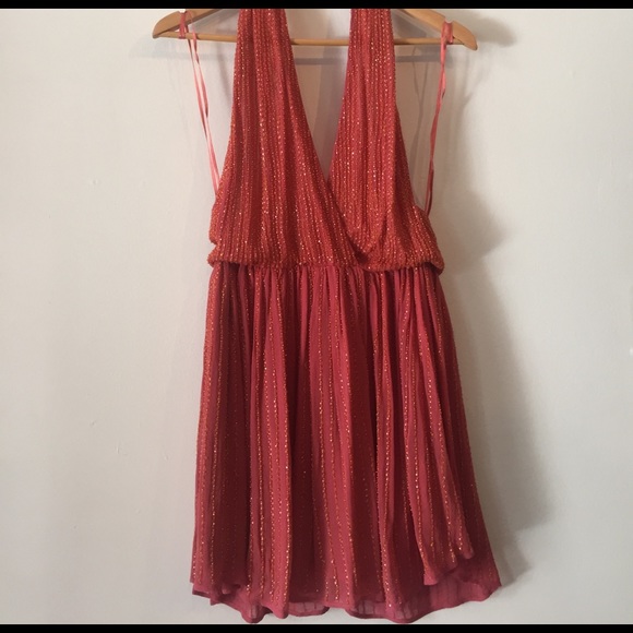 Free People Beaded Dress coral be mine - Picture 2 of 8