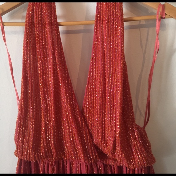 Free People Beaded Dress coral be mine - Picture 3 of 8