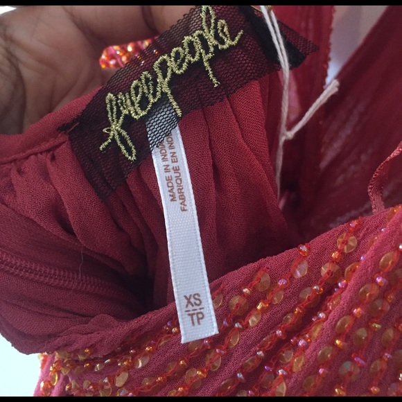 Free People Beaded Dress coral be mine - Picture 6 of 8