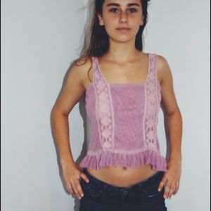 Thrifted//lilac purple lace top