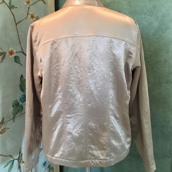 Chico's Size 2 Metallic Gold Jacket - Picture 2 of 3