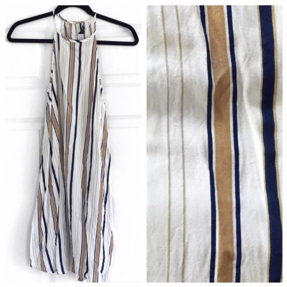 New Look Dresses & Skirts - Navy & Tan Stripe Trapeze Dress