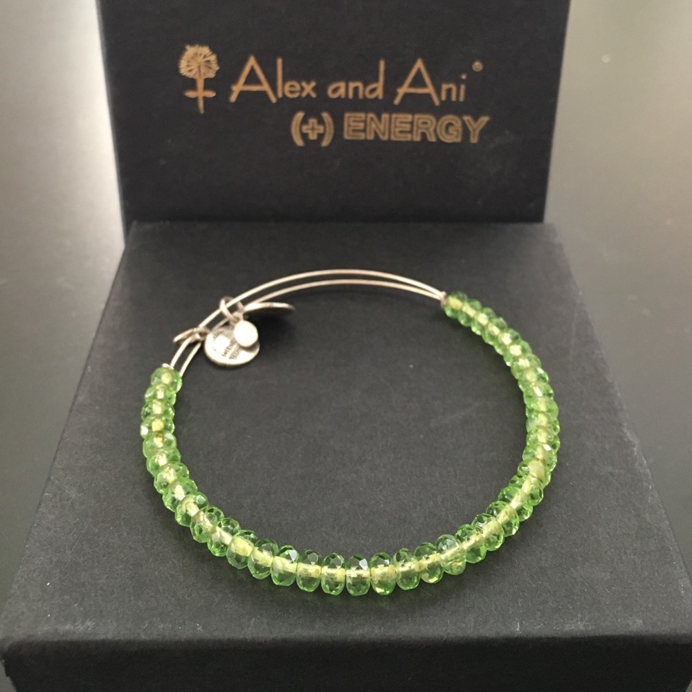 Alex &Ani Green Brillance Beaded Bangle